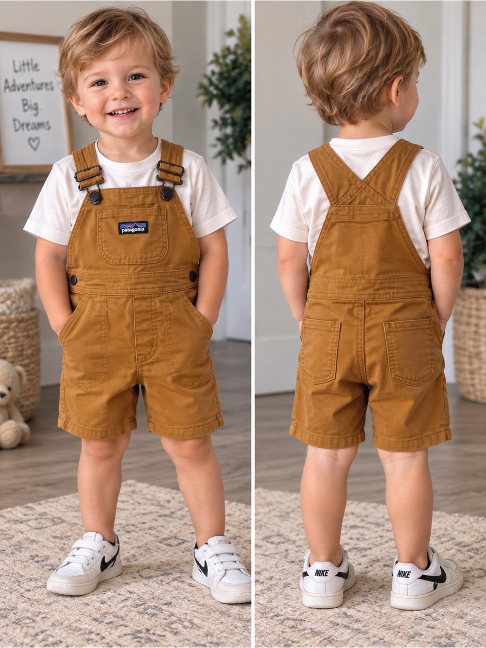 Patagonia Baby Stand Up Canvas Shortalls - Size 2T